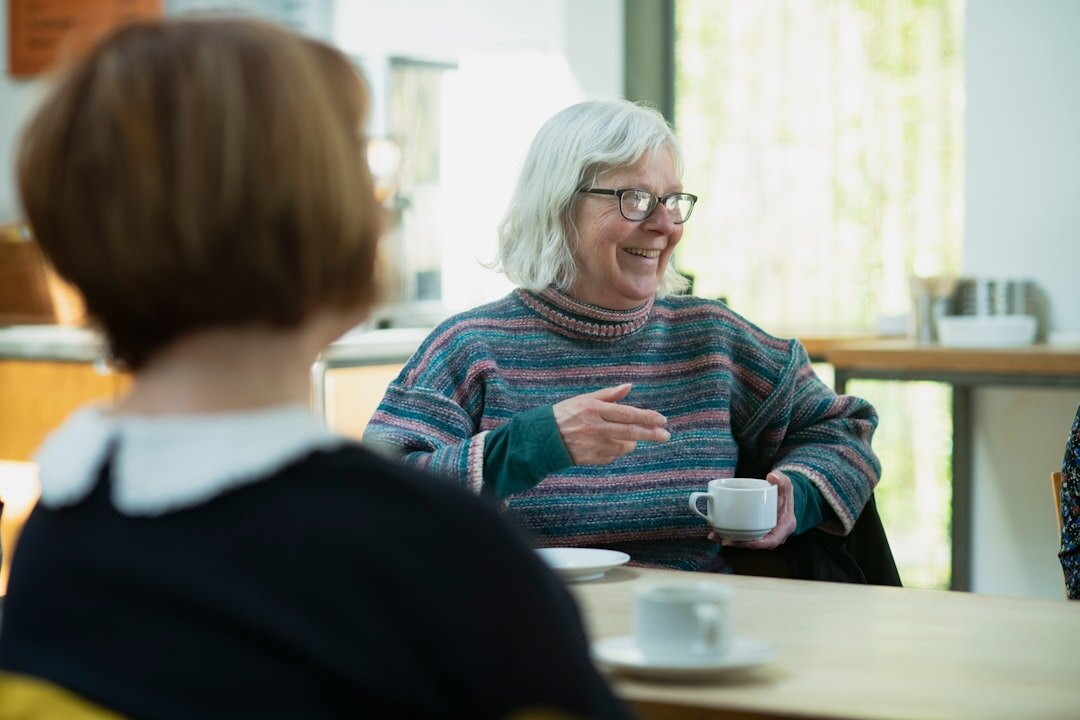 elderly person sharing story