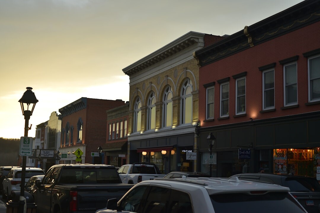 community gathering in small town