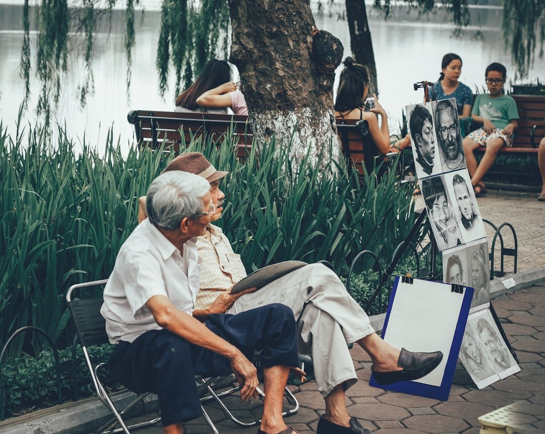 elderly man sharing story