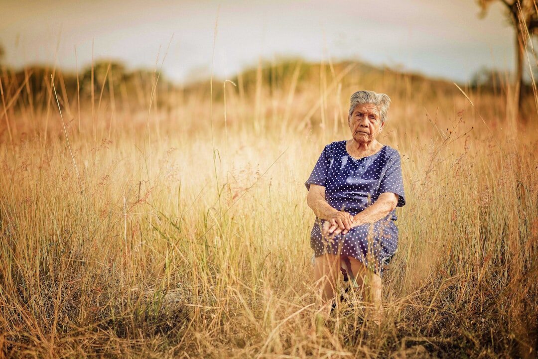 elderly danish farmer in field
